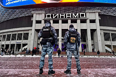 Сотрудники Росгвардии обеспечили правопорядок на хоккейном матче в Москве 